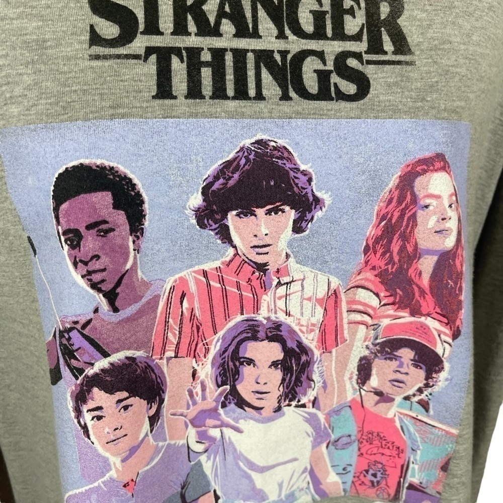 EUC Streetwear Society Stranger Things shirt, heather grey, size medium. - Picture 2 of 9